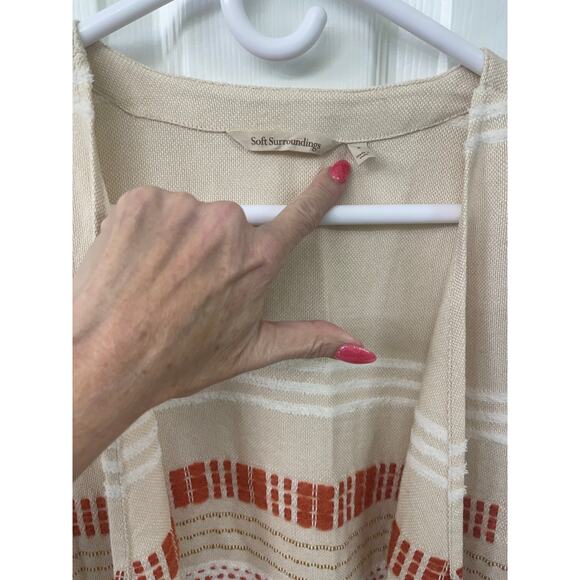 Soft Surroundings Woven Knit Pattern Embroidered Topper Duster Small cardigan - Picture 6 of 6